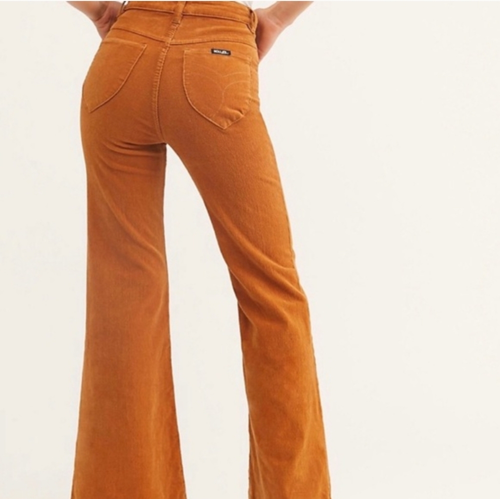 ROLLA'S Women's Orange Eastcoast Flare Pants Size 25 - Picture 3 of 6